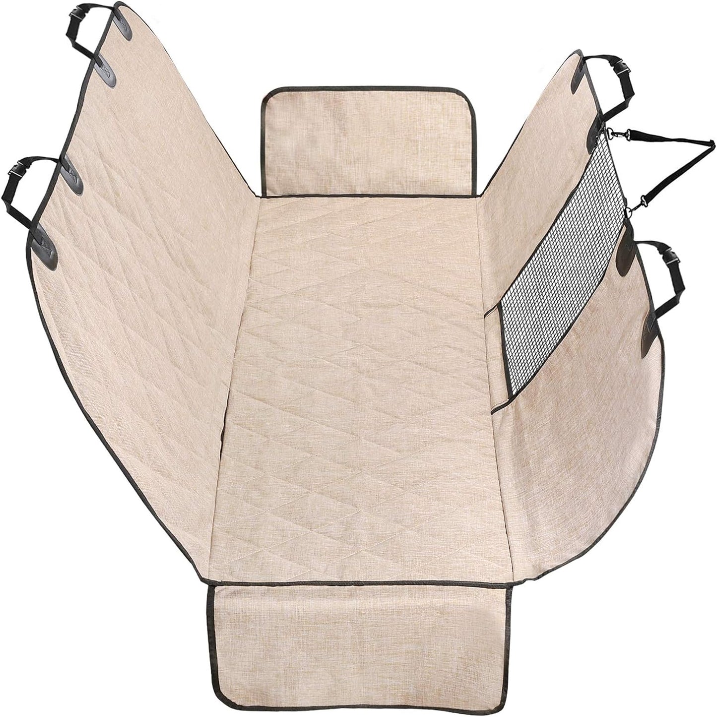 Dog Car Seat Covers - Hammock Seat Cover Mesh Visual Window with Extra Strap & Buckles - Modern Waterproof & Nonslip