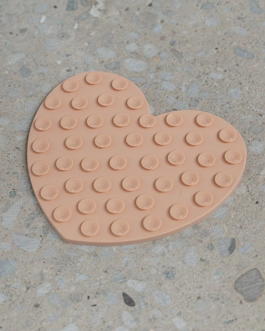 Heart Shaped Enrichment Lick Mat in Blush Pink for Dogs