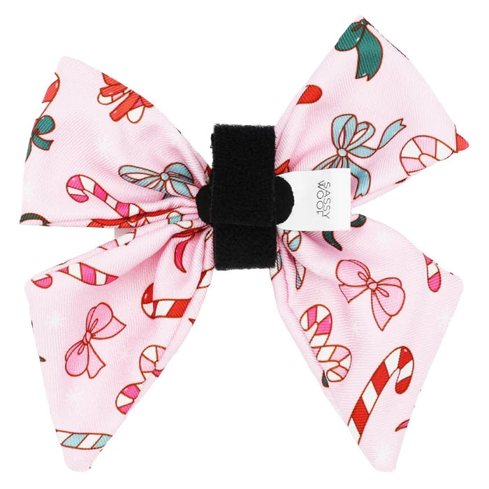 Candy Cane Coquette - Modern Dog Christmas Sailor Bow