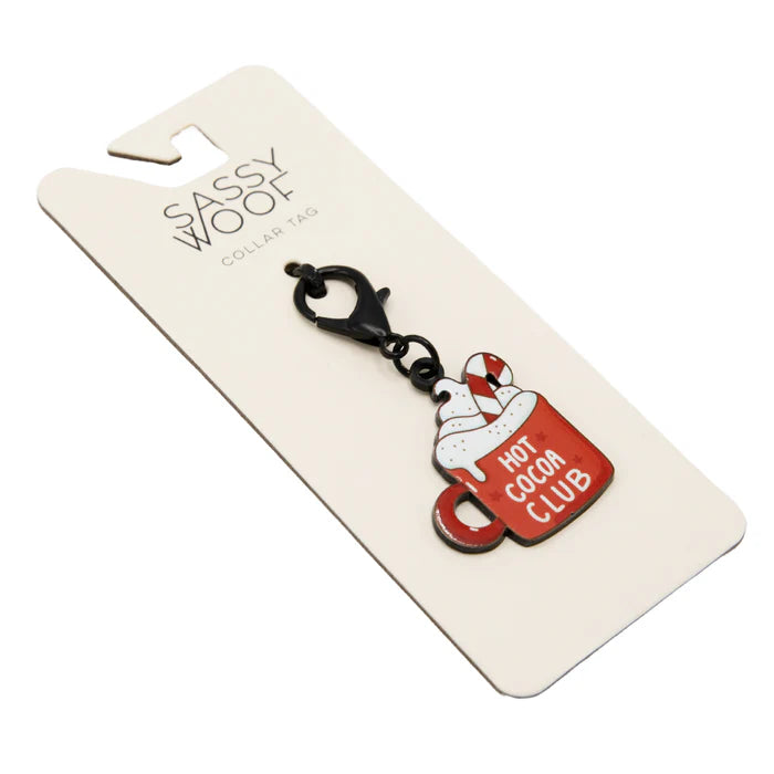 Hot Cocoa Club - Modern Dog Christmas Collar Tag