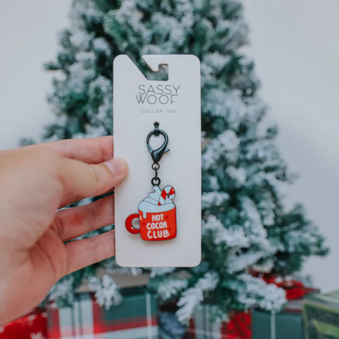 Hot Cocoa Club - Modern Dog Christmas Collar Tag