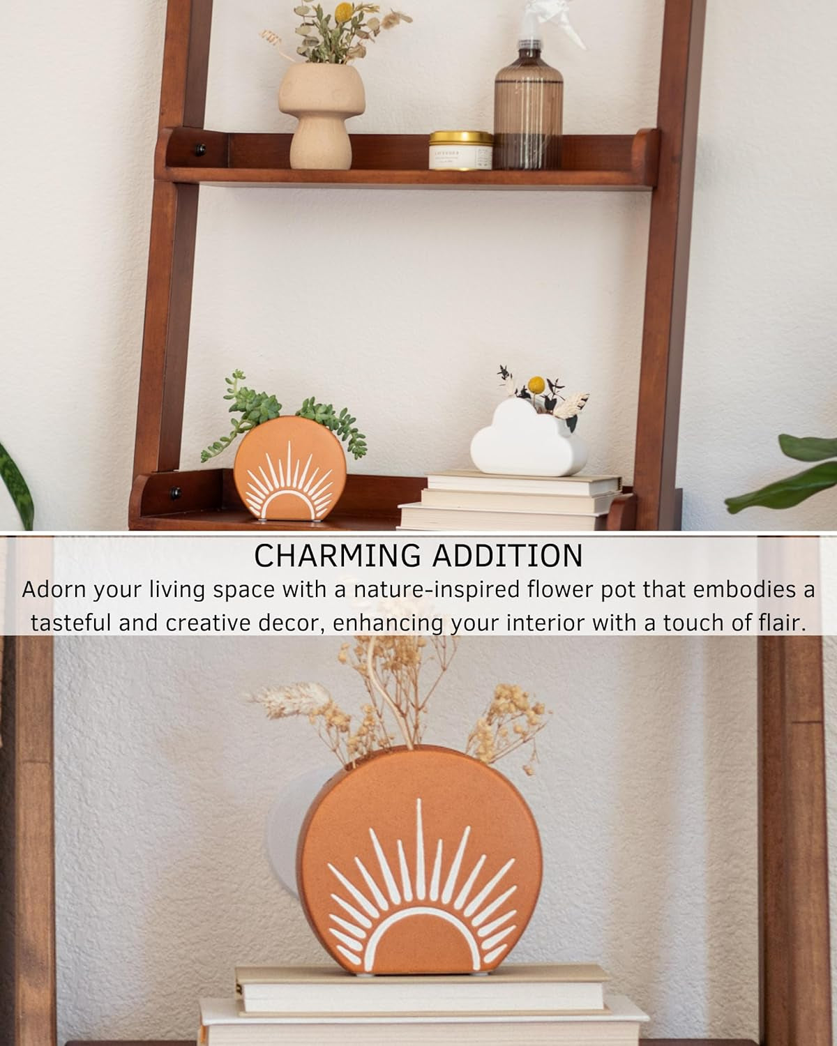 Round Boho Chic Sun Decor Vase
