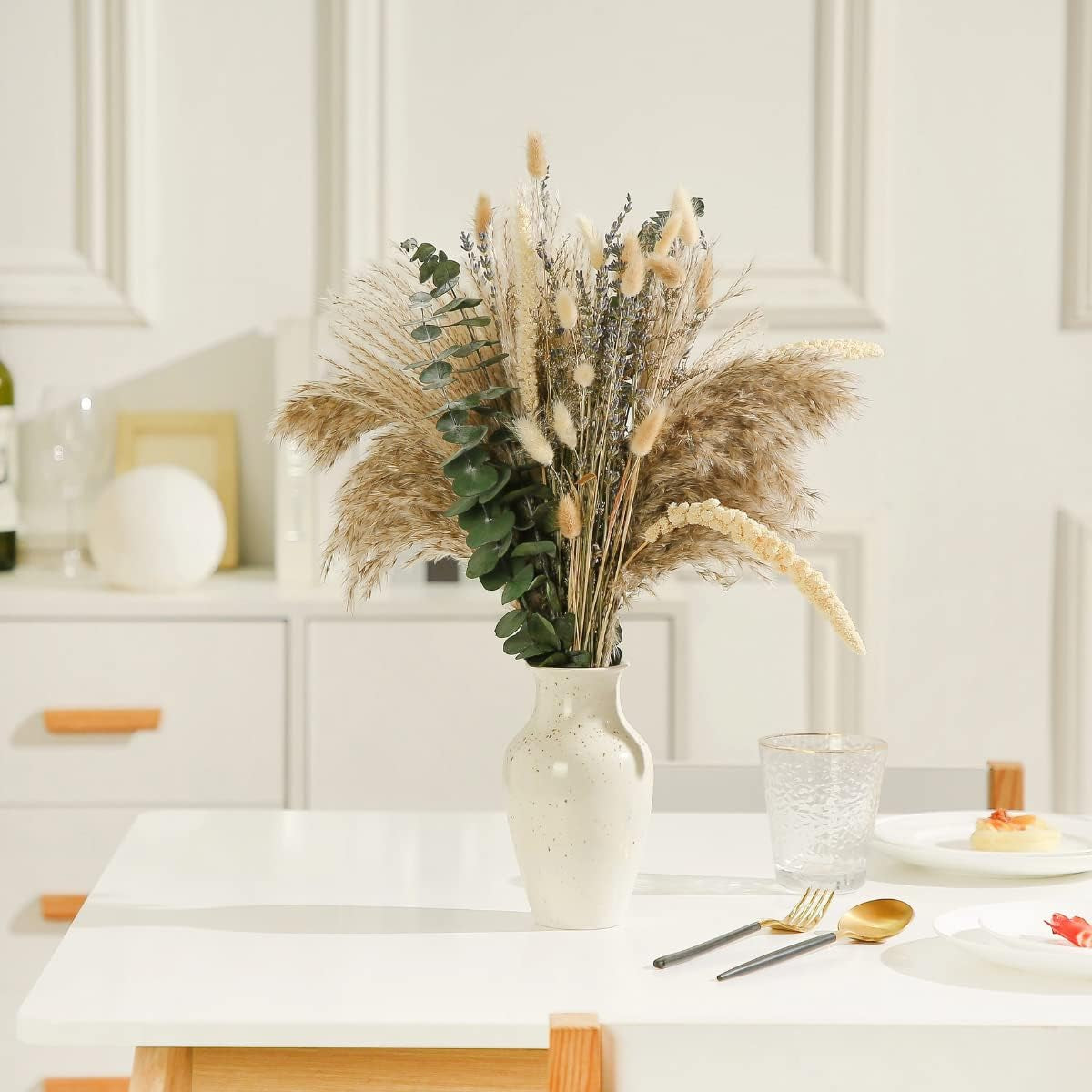 Bouquet of Dried Pompous Lavender Eucalyptus -17"