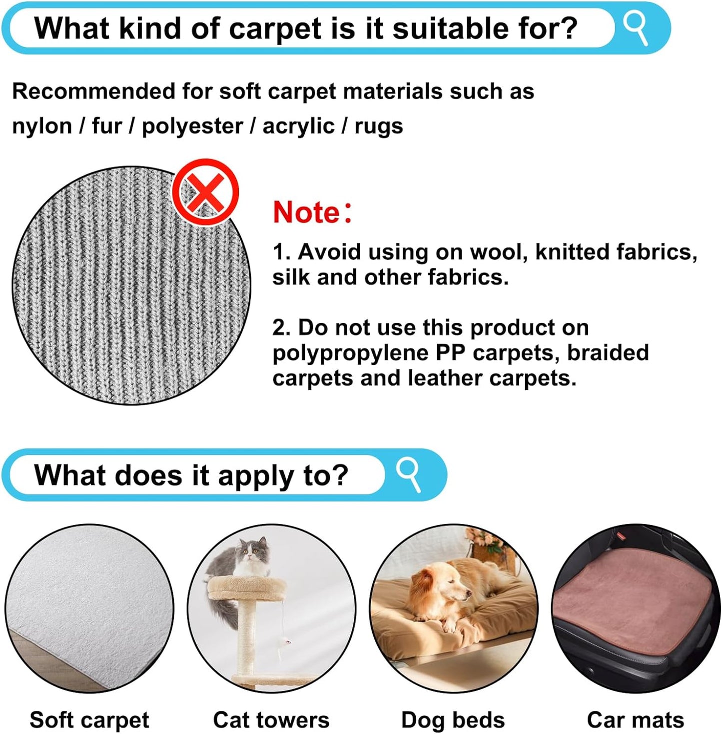 Pet Hair Remover Carpet Rake