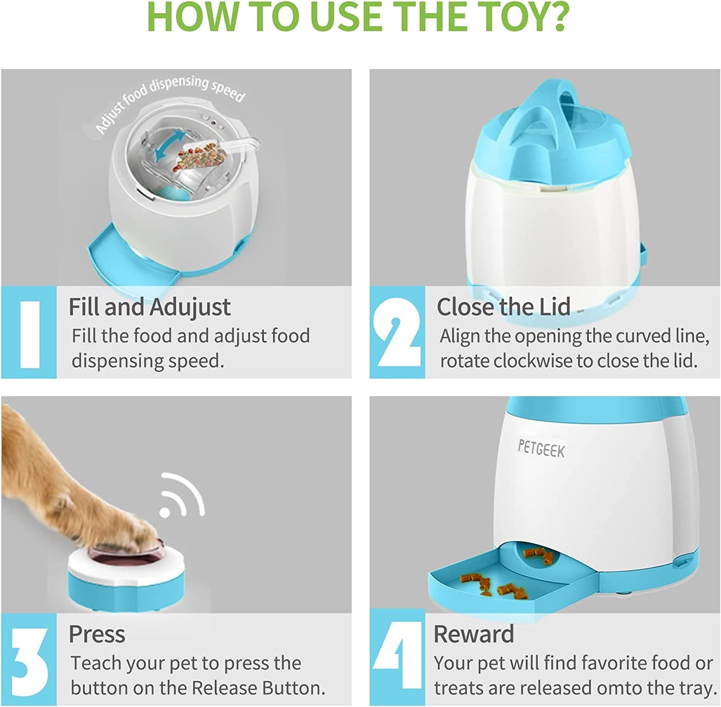 Treat Dispenser Dog Toys, Automatic Pet Feeder