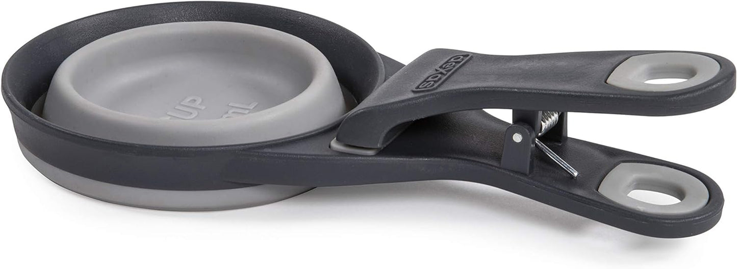 Modern Collapsible Dry Dog Food Scoop and Dog Food Bag Clip