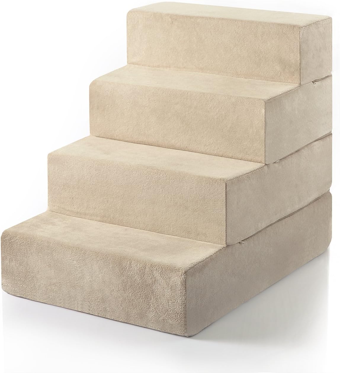 Foam 13 Inch 2-Step Step Pet Stairs / Pet Ramp for Cats and Dogs, Extra Small, Beige