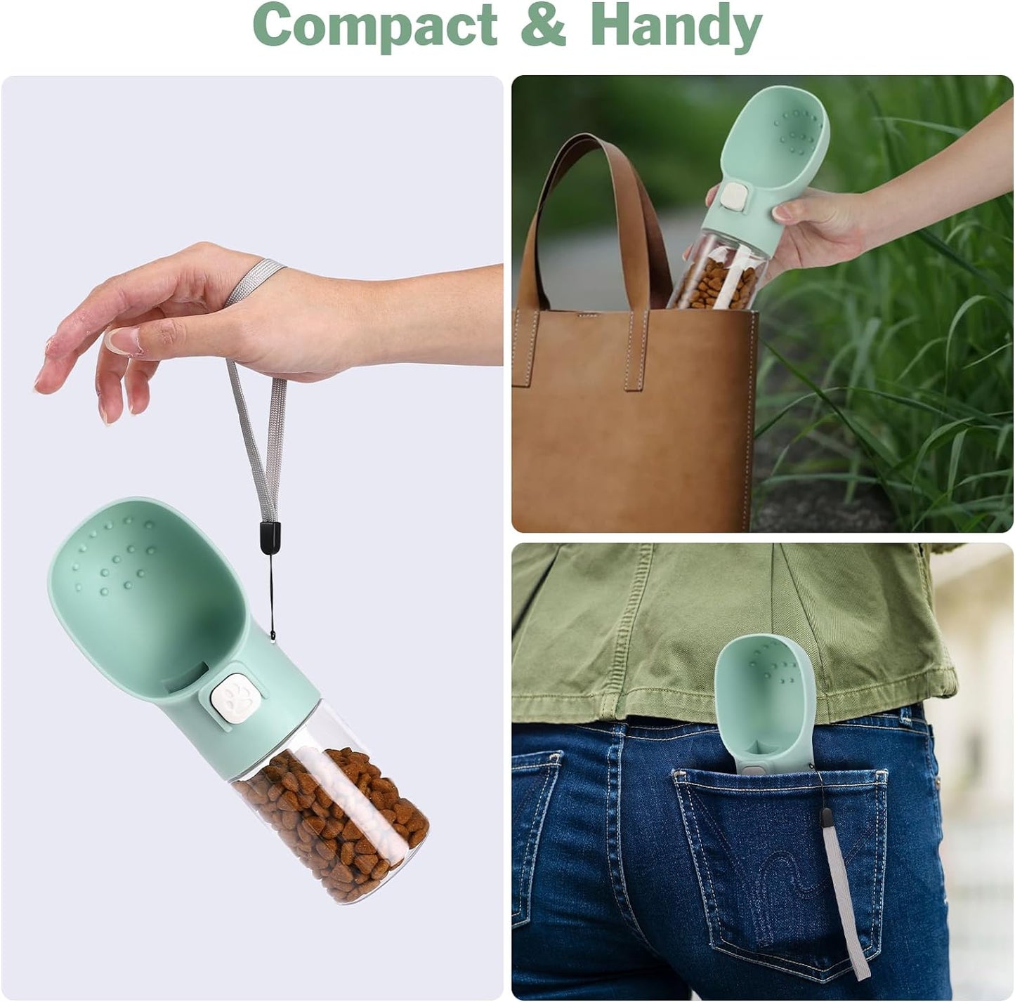 Modern Portable Dog Food & Treat Dispenser