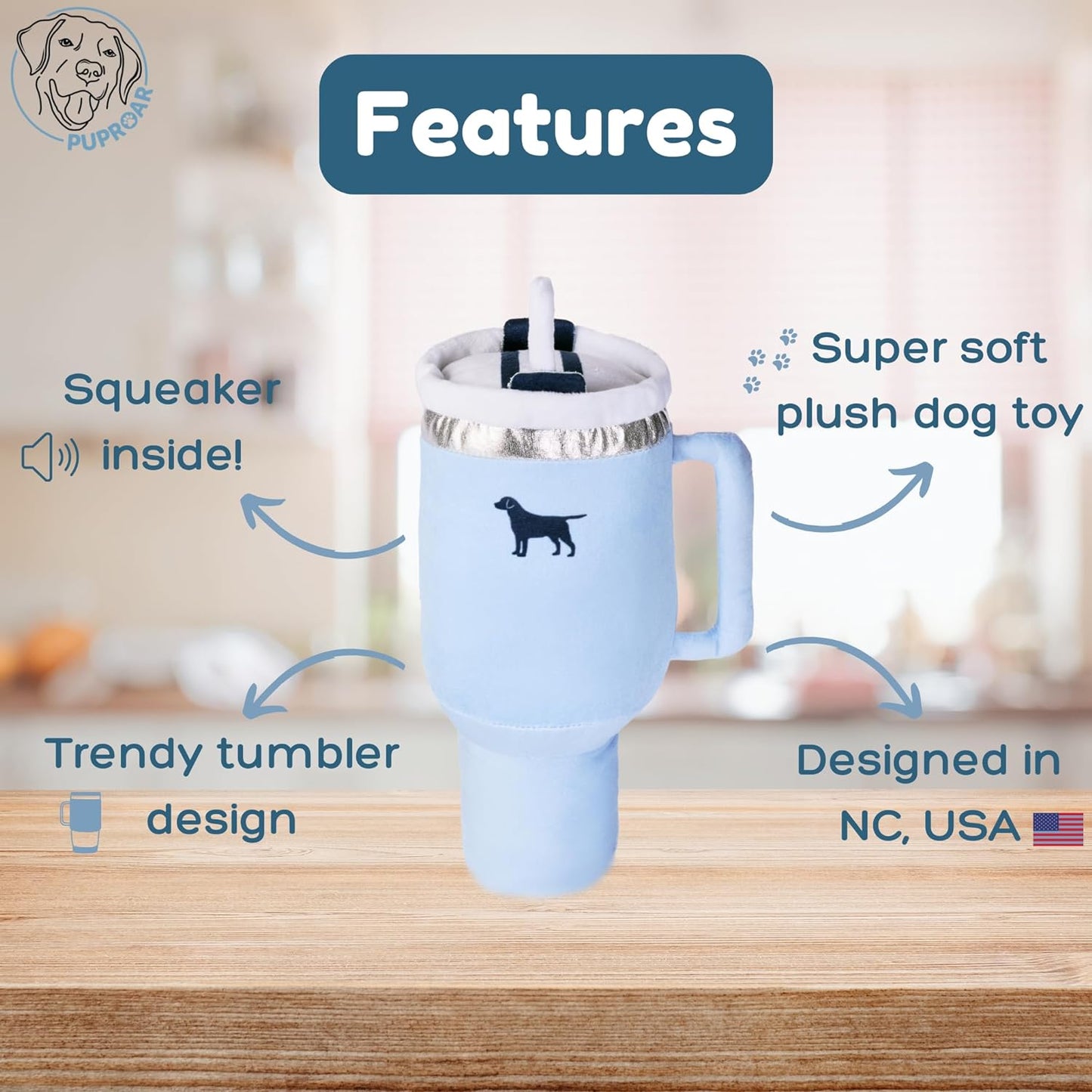 Pup Cup Tumbler Plush Dog Toy