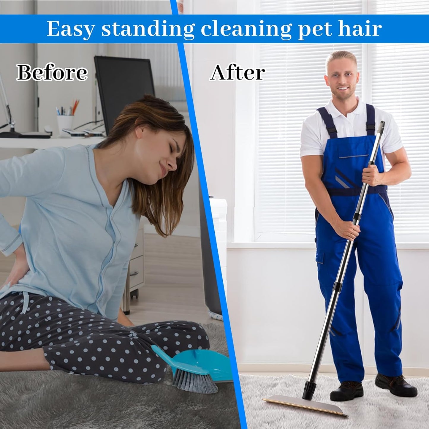 Pet Hair Remover Carpet Rake