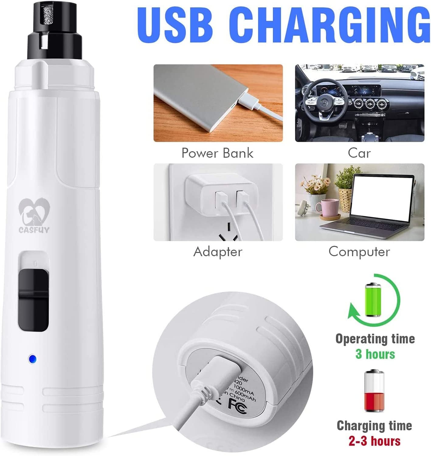 Dog Nail Grinder with LED Light