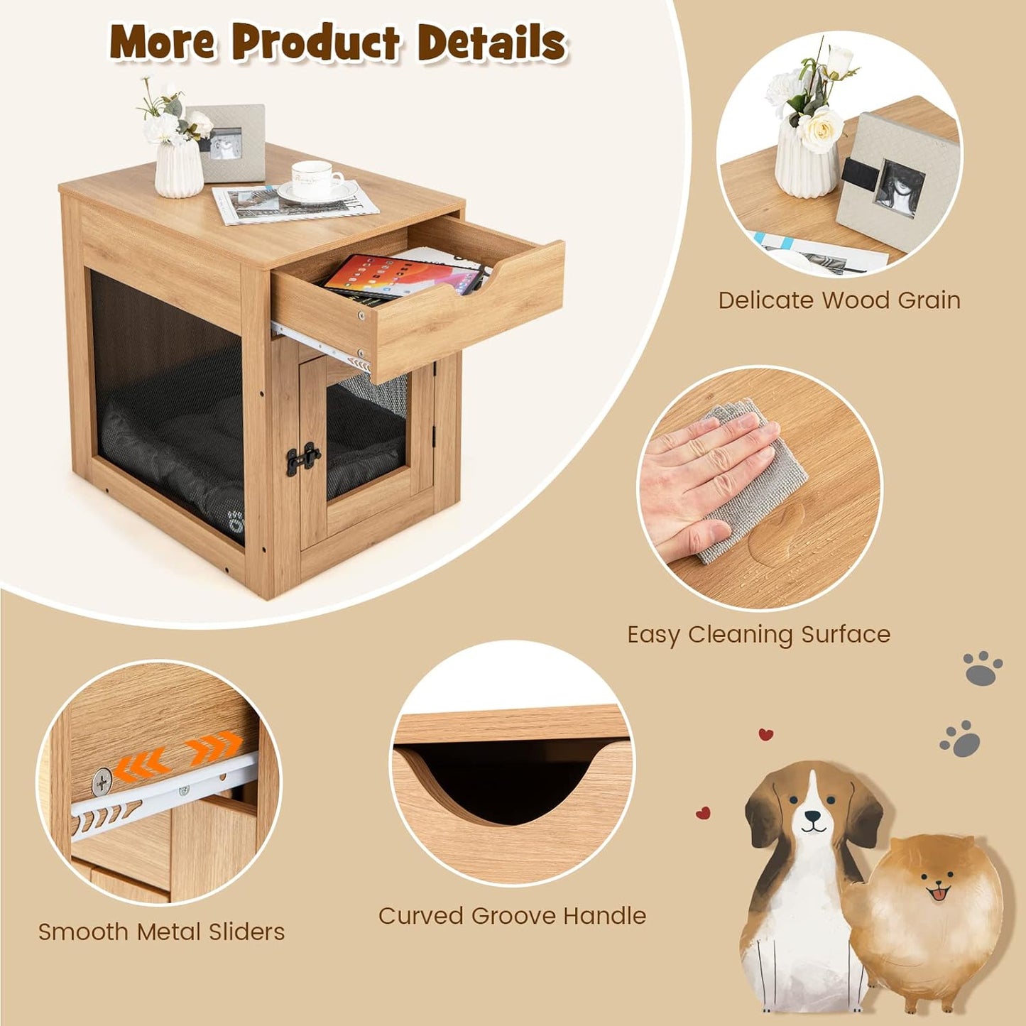 Wooden Dog Kennel End Table