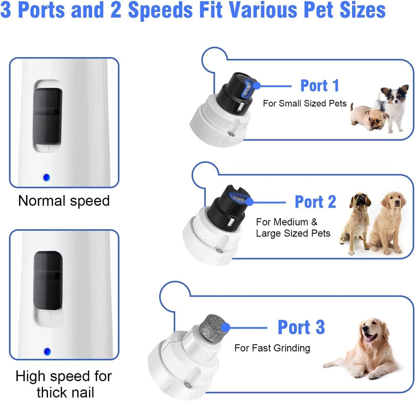 Dog Nail Grinder with LED Light
