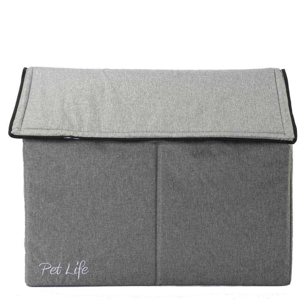 Small Grey Smart Collapsible Pet House with Electronic Heating and Cooling