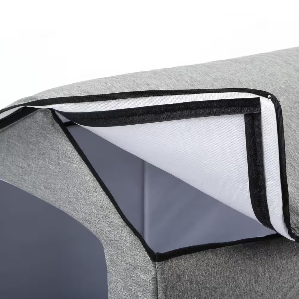 Small Grey Smart Collapsible Pet House with Electronic Heating and Cooling