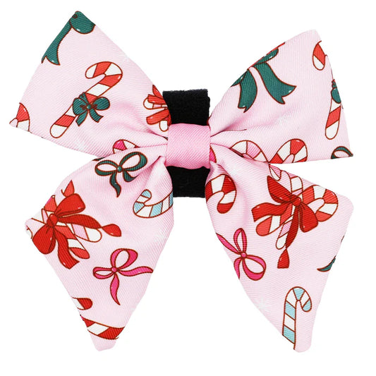 Candy Cane Coquette - Modern Dog Christmas Sailor Bow