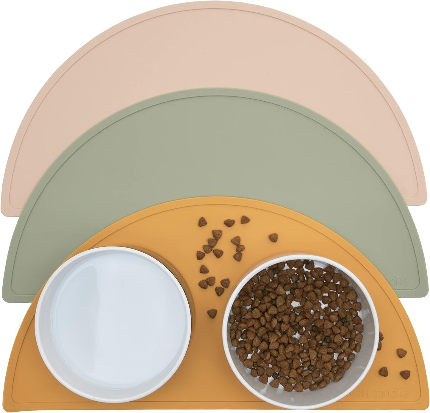 Modern Boho Silicone Half Moon Dog Food Mat