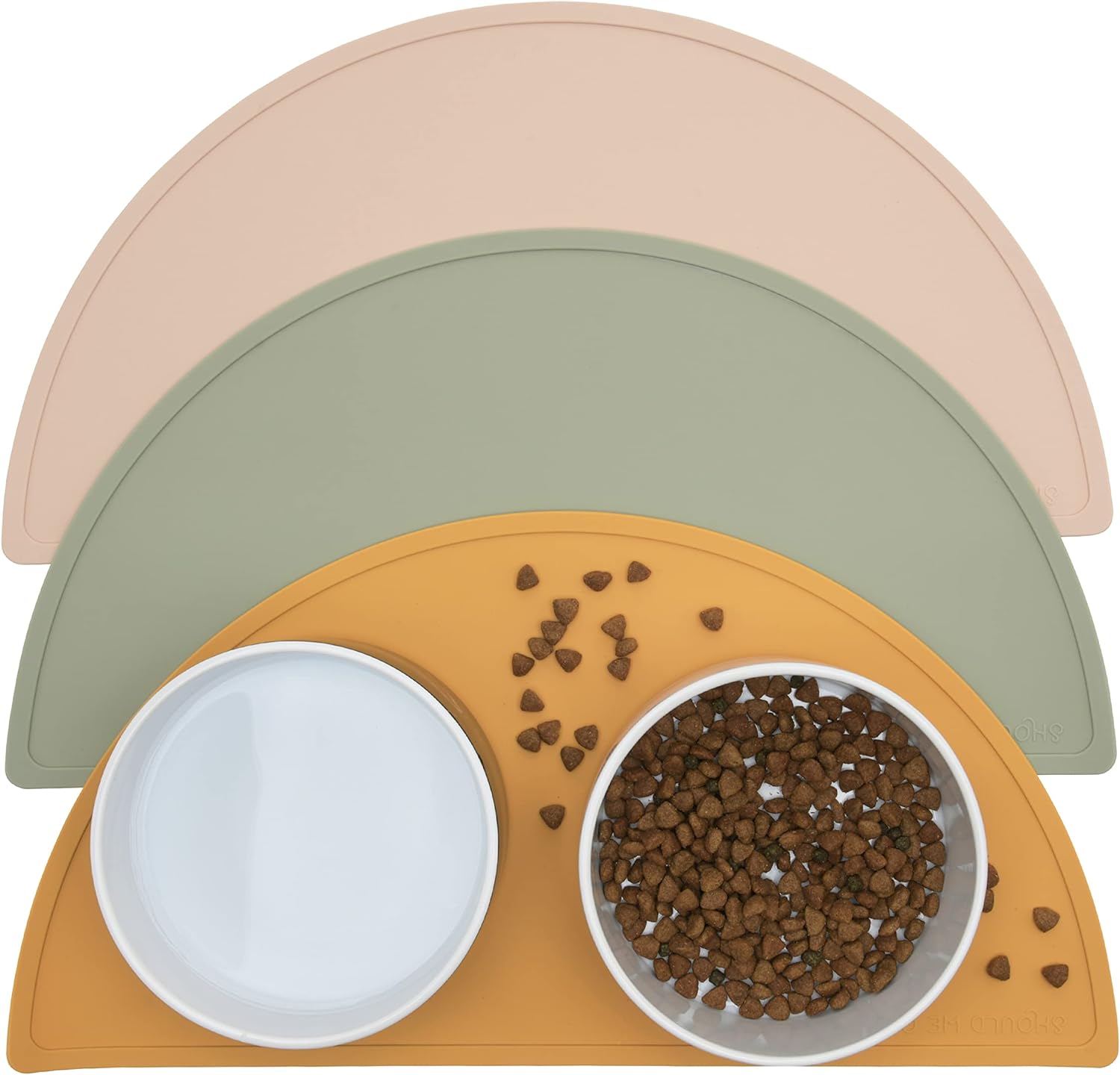 Modern Boho Silicone Half Moon Dog Food Mat