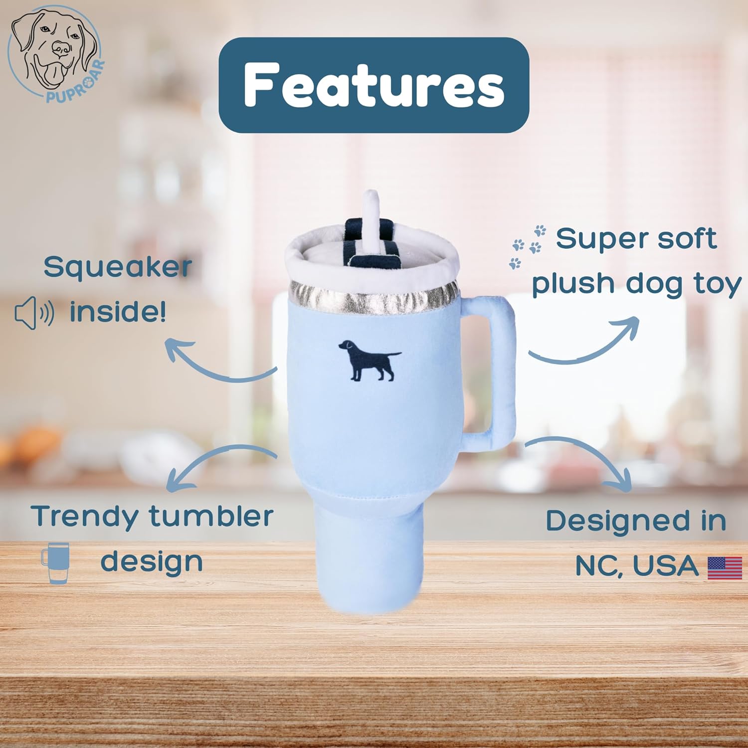 Pup Cup Tumbler Plush Dog Toy